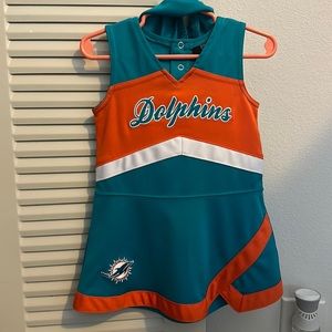 Miami Dolphins NFL Team Apparel Kids cheer captain jumper with bloomer set